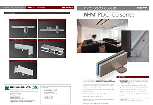 NHN Hydraulic Self Closing Pivot Door Closer (Hold Open) for Glass Door + Top...
