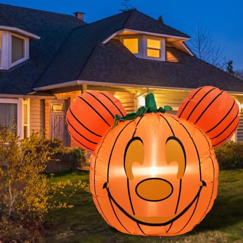 Mouse Theme Inflatable Pumpkin Cute Halloween Blow Up Yard Decorations for Pa...