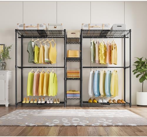 VIPEK X3 Expandable Heavy Duty Clothes Rack Closet Organizer System Black