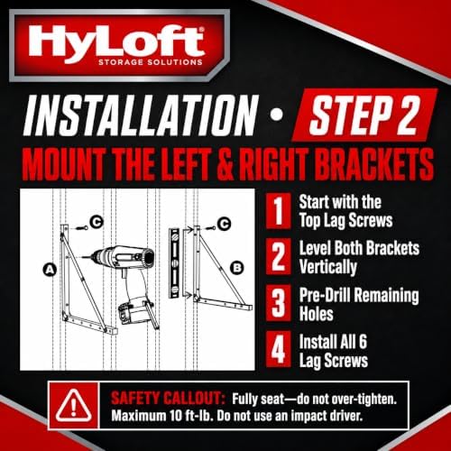 HyLoft Wall-Mounted Folding Tire Storage Loft Rack