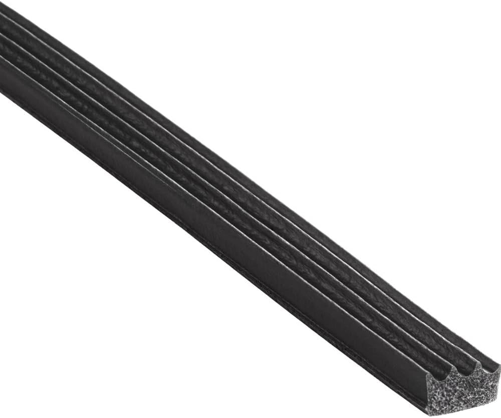 TRIM-LOK Ribbed Rectangle Rubber Seal with High Tack Tape, 0.187-Inch Height,...