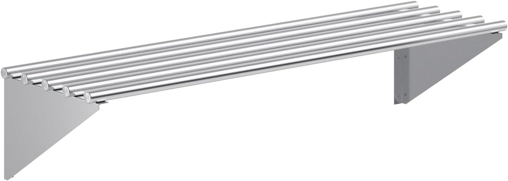 AmGood 14 in. x 48 in. NSF Stainless Steel Tubular Wall Shelf | Heavy-Duty