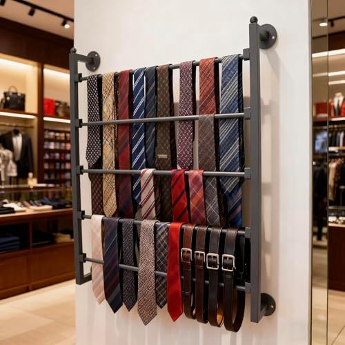 5 Layer Wall Scarf Display Tie Rack Ribbon Organizer Wrapping Paper Holder