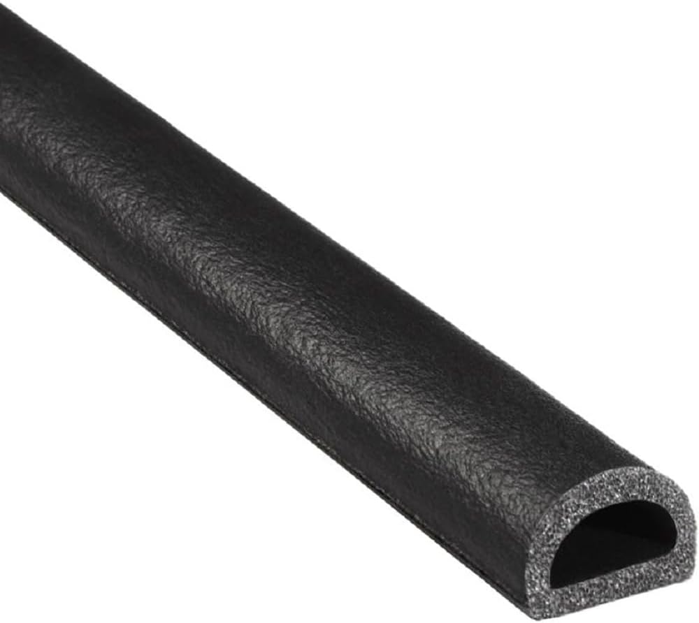 TRIM-LOK D-Shaped Rubber Seal with High Tack Tape, 0.36-Inch Height, 0.625-In...