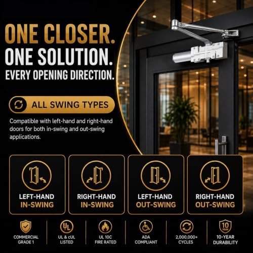 NEWBANG Grade 1 Commercial Heavy Duty Door Closer with Self-Closing
