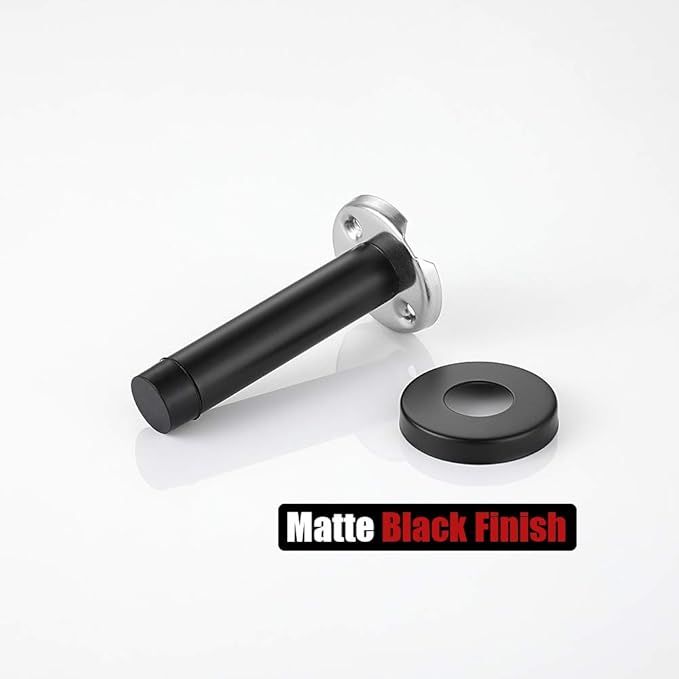 JQK Door Stopper Black, 304 Stainless Steel Thicken 1mm Sound Dampening Door ...