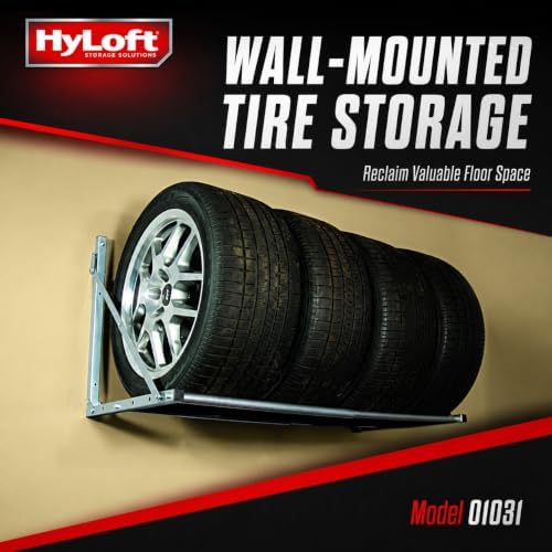HyLoft Wall-Mounted Folding Tire Storage Loft Rack