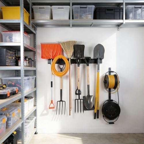 Aking Ace 48 Inch Garage Tool Organizer, Wall Mount 3 Racks 6 Hooks Storage