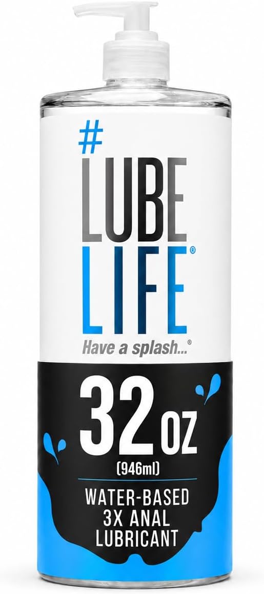 LUBELIFE 3X Anal Lubricant, Thicker Water-Based lube for Men Women 32 Fl Oz