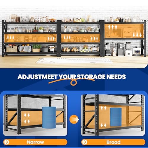MIIIKO 48" W Storage Shelves,3000LBS Metal Garage Storage Shelving,Heavy...