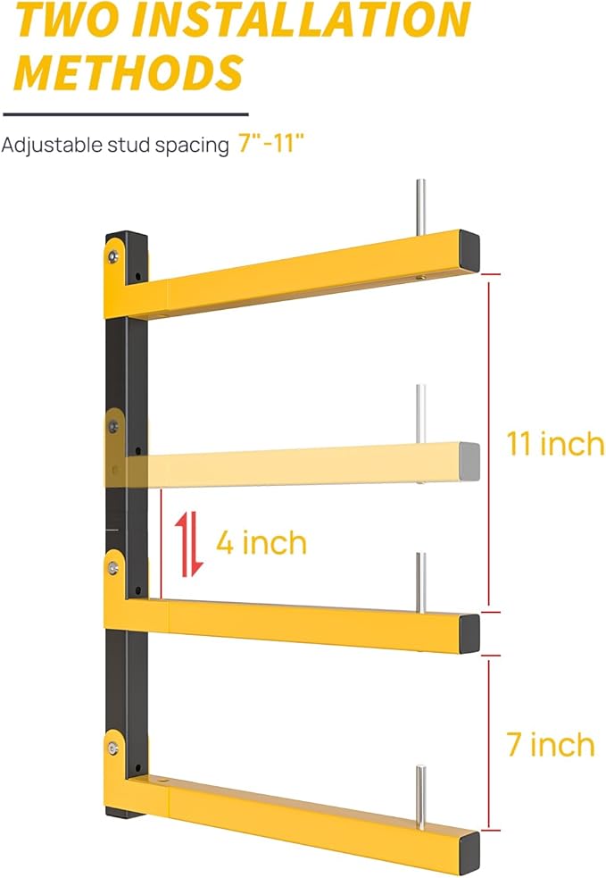 Lumber Rack Wall Mount Storage Racks Folding Wood Organizer Heavy Duty Shelf ...