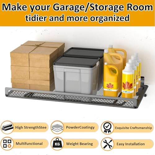 BABKAS 4 Pack Garage Wall Shelving,16.5" x 12.2" Garage Shelving Wa...