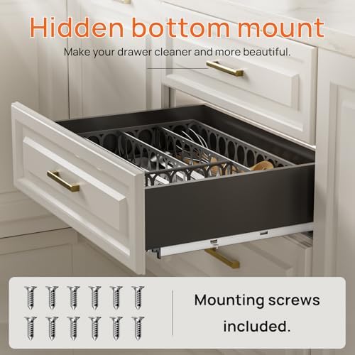 24 Inch Soft Close Undermount Drawer Slides,Full Extension,100 Lbs,1 Pair