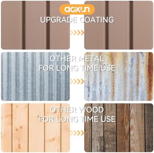 Aoxun 6x4 FT Outdoor Storage Shed, Brown