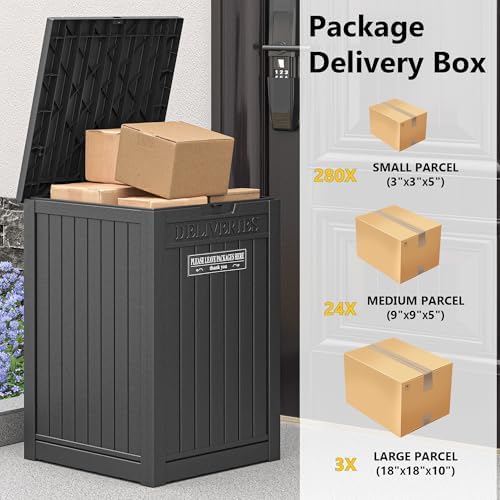 LHBGO Package Delivery Box for Outside, 48 Gallon Storage with Lockable Secur...
