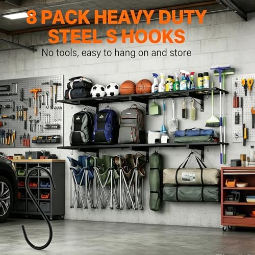 2-Pack Garage Wall Shelving, 46" × 12" Wall Mounted Floating Shelf,...