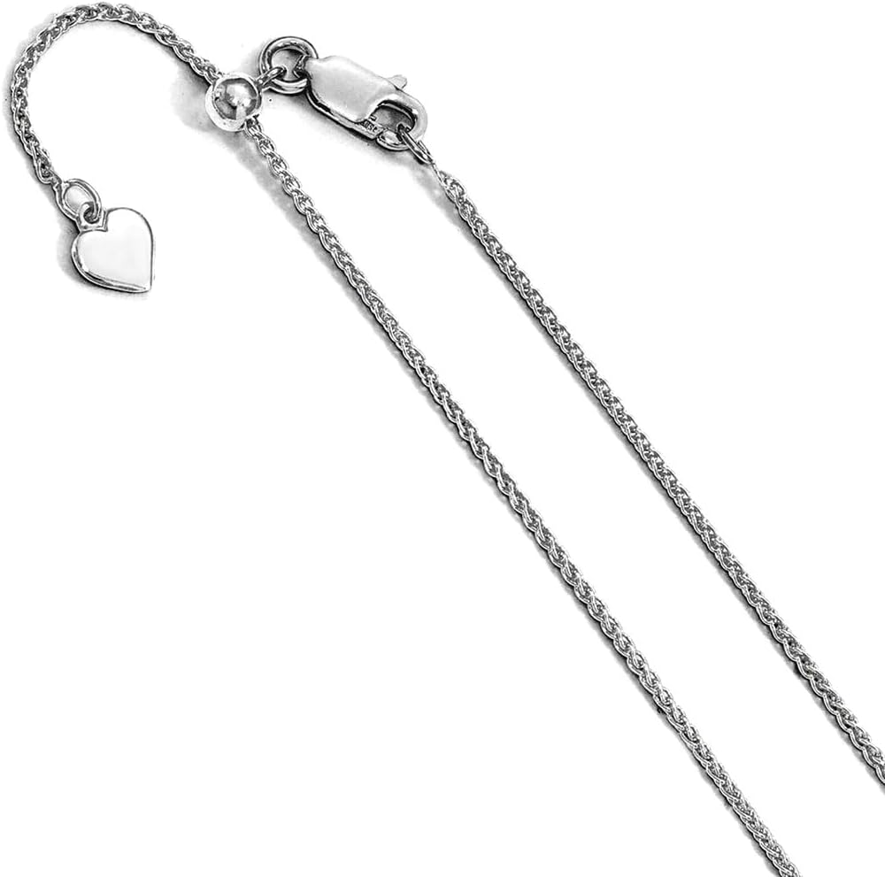 JewelryWeb 1.3mm 925 Sterling Silver Polished Lobster Claw Closure Adjustable...