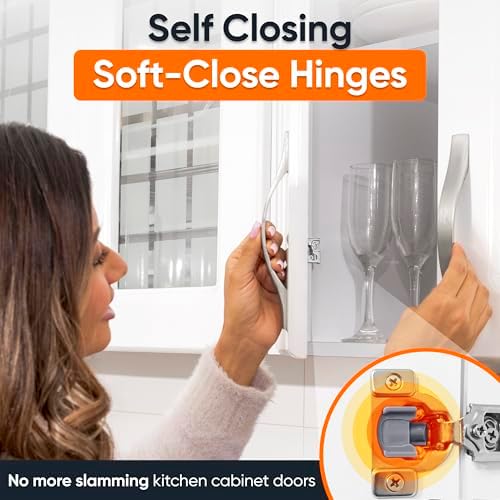 DecoBasics 50 Pack(25 Pair) 1/2" Overlay Soft Close Cabinet Hinges for K...
