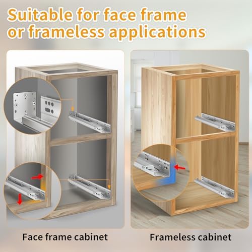 Undermount Soft Close Heavy Duty Drawer Slides 21 Inch, 80LB