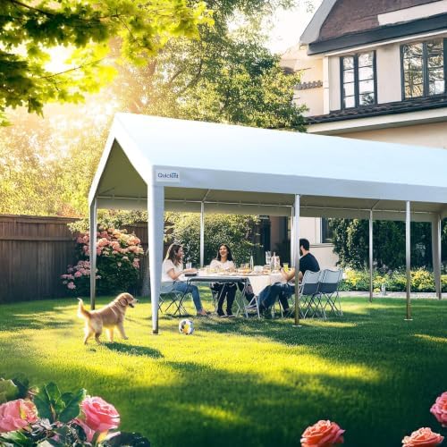 Quictent Heavy Duty 13x25 ft Carports with Side Zipper Doors