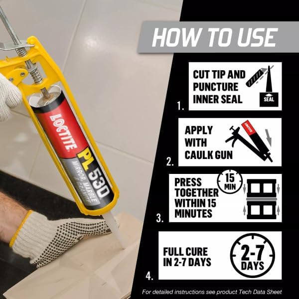 Loctite PL 530 Mirror Marble & Granite Construction Adhesive, 12 Pack