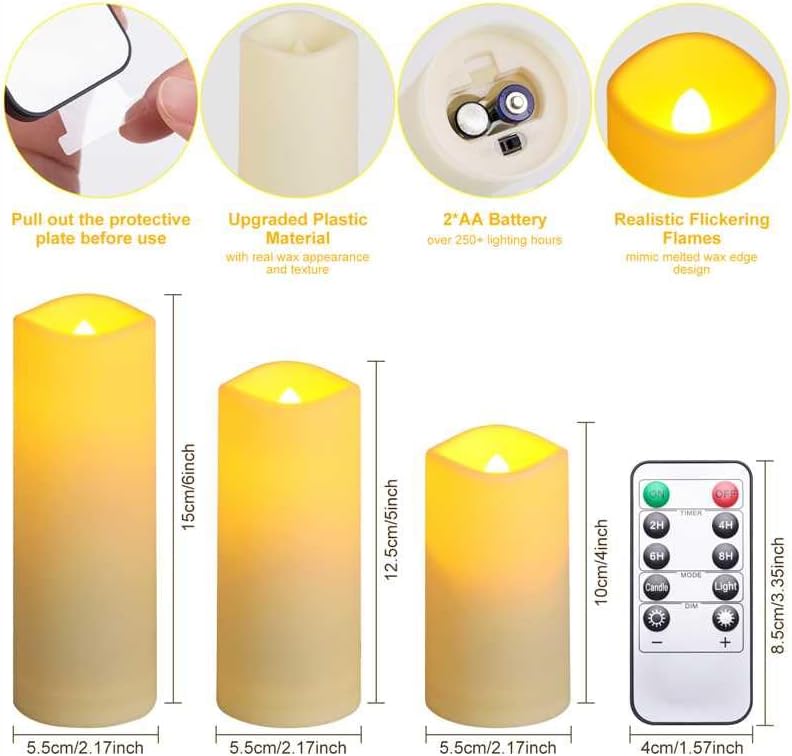 24Pack Flickering Flameless LED Candles with Remote Control,Waterproof Batter...