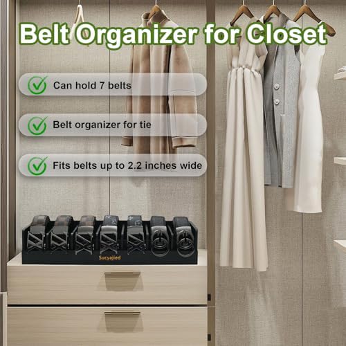 Belt Organizer, Black, 7 Compartments