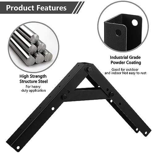 Sihnman Heavy Duty Adjustable Angle Bracket (2 pc) for Wall Mount, Roof Mount...
