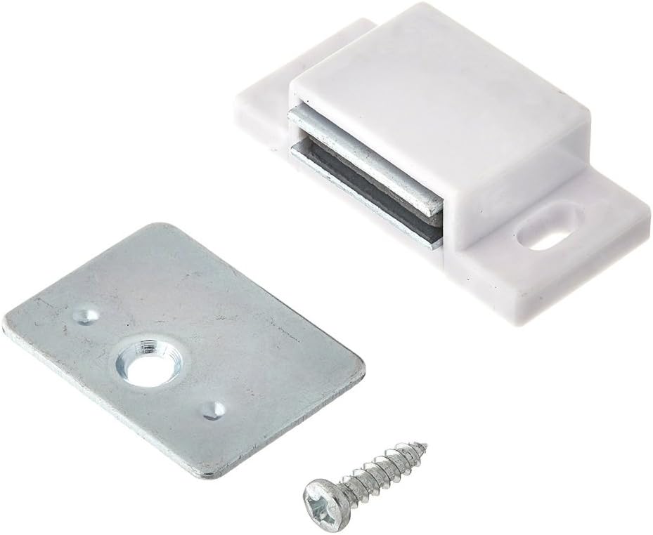 MPJ Shutter Hardware 50631-R 15lb Single Magnetic Catch White/zinc Retail Pac...