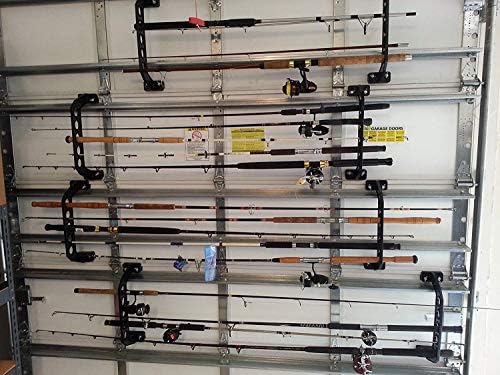 Cobra Storage Garage Door Storage Rack - 21" Black ABS Plastic Fishing R...