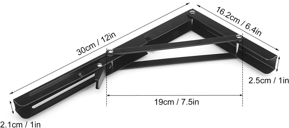 5 Pairs (10 PCS) 12 Inch Folding Shelf Brackets,Metal Collapsible Shelf Brack...
