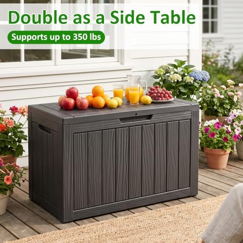 EasyUp 50 Gallon Outdoor Storage Box Waterproof Lockable Deck Boxes