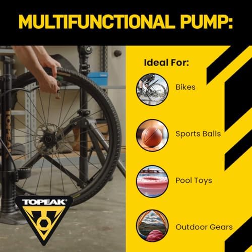 Topeak JoeBlow Max HP Bike Floor Pump, 160 PSI Gauge, Presta and Schrader