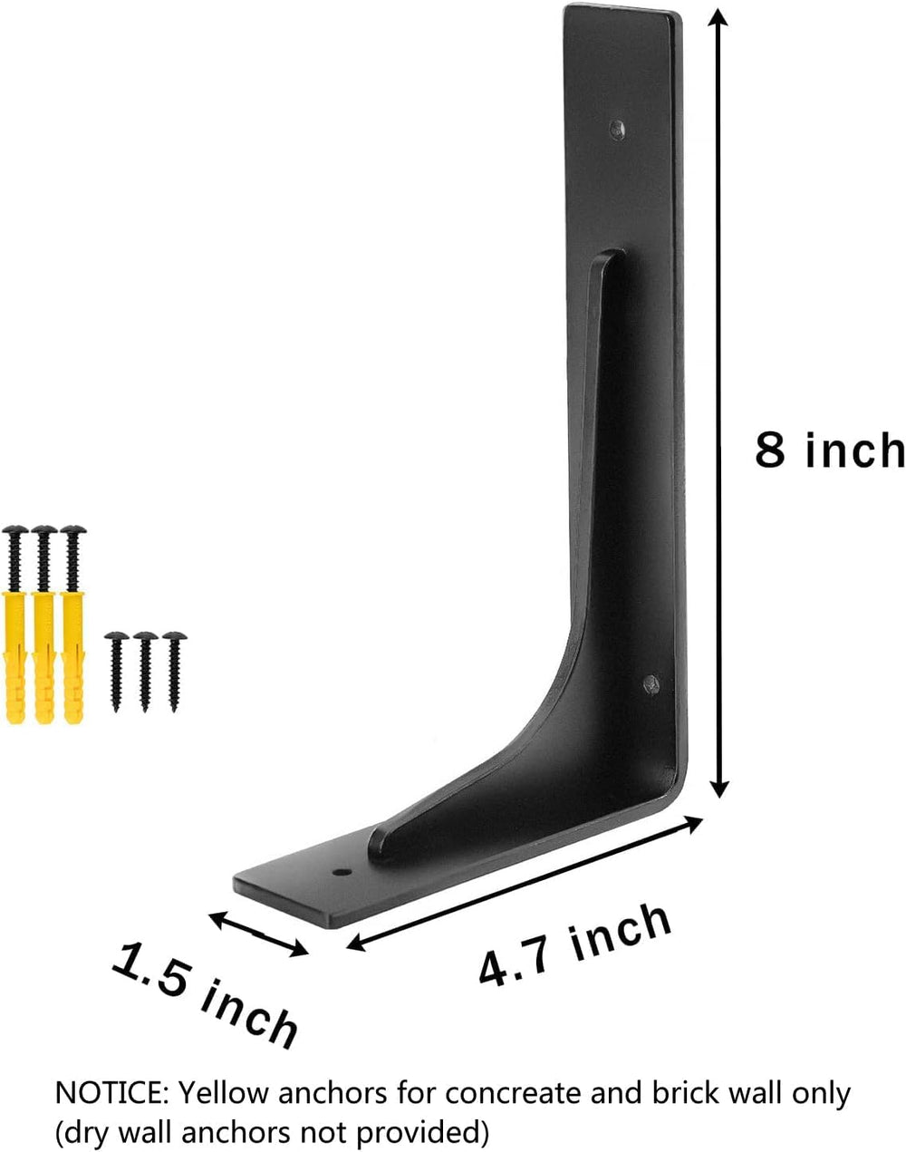 8" x 4.7 "Shelf Bracket ,L Shelf Brackets,max Load 300lbs, Premium ...