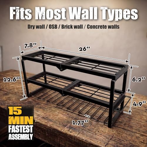320lbs Power Tool Organizer Wall Mount with Charging Station Shelf