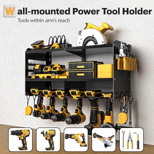 Spampur Power Tool Organizer Wall Mount with Charging Station