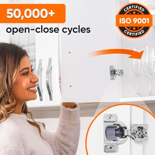 DecoBasics 50 Pack(25 Pair) 1/2" Overlay Soft Close Cabinet Hinges for K...