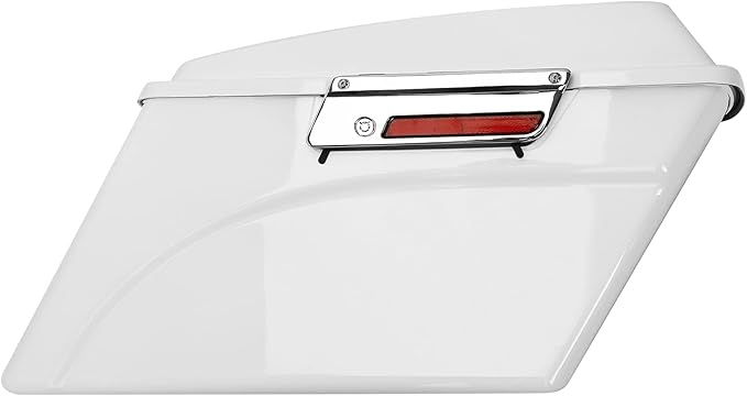 XFMT Motorcycle Saddlebags White Hard Saddle Bags Trunk