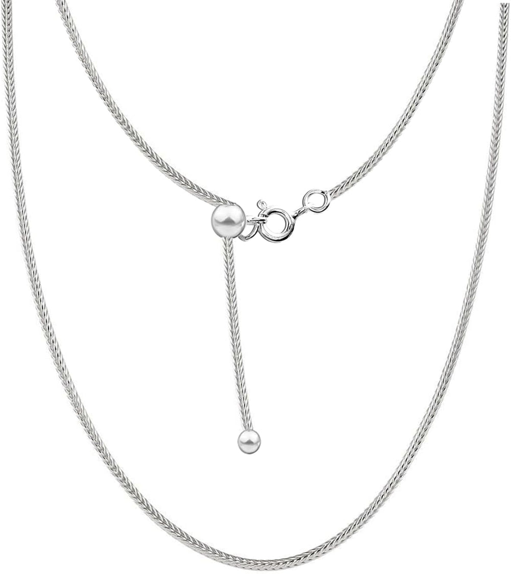 LeCalla 925 Sterling Silver Italian Jewelry Adjustable Chain Necklace, Slidin...