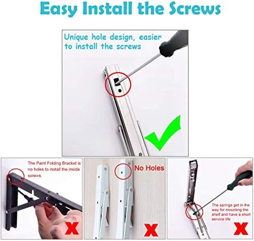 CLT 20'' Folding Shelf Brackets Max. Load 440 lb, Heavy Duty Stainles...