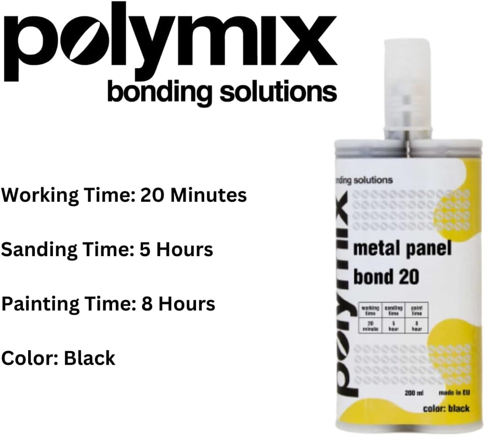 Polymix Panel Bond 20 Adhesive 200ml Cartridge, 2 Mixing Nozzles