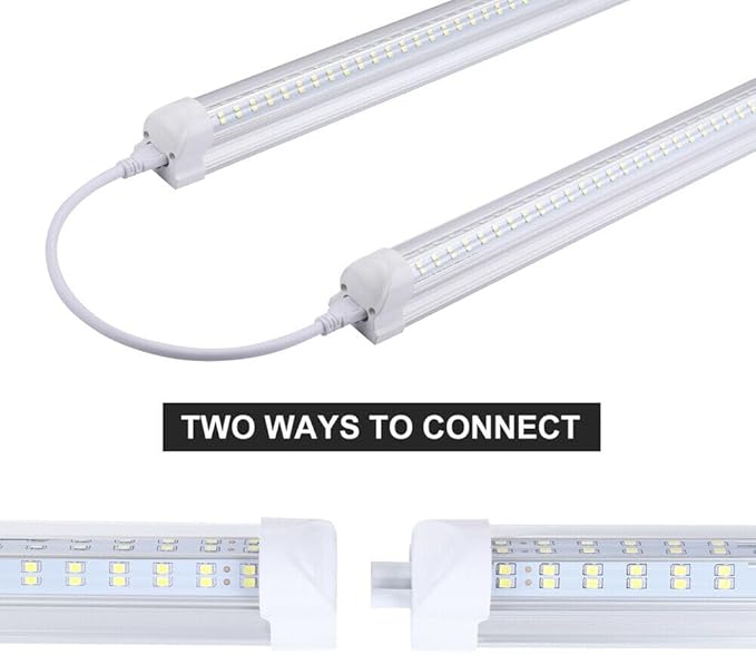 T8 LED Light Tube, 4FT 60W, 6500K Cool White Clear Cover, 4FT Tube Light (25PCS)