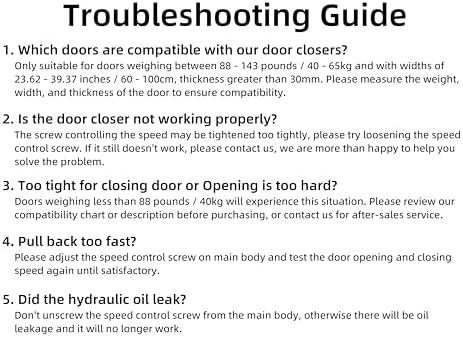 Ougourim Door Closers Commercial Heavy Duty Automatic Door Closer Residential...