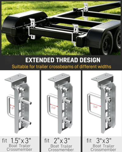 Wyckoff 10" Boat Trailer Bunk Brackets 4-Pack,Heavy Duty Galvanized Swivel