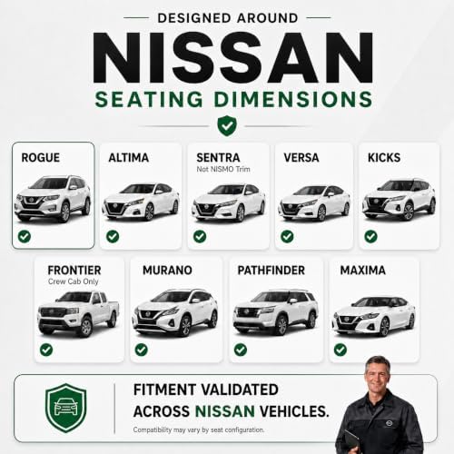 GIANT PANDA Front Seat Covers for Nissan Rogue Altima Sentra Versa Kicks Mura...
