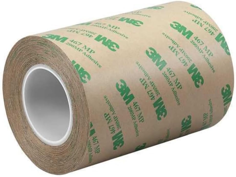 3M 467MP Clear Adhesive Transfer Tape, 3" Width x 20yd Length (1 roll)