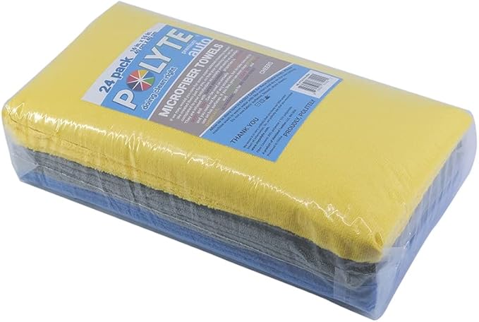 POLYTE Microfiber Cleaning Towel Ultrasonic Cut Edgeless (24 Pack)