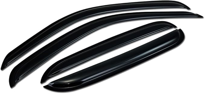 4Pcs Dark Smoke Tint Front Rear Window Deflector Sun/Rain/Wind Guards Shade