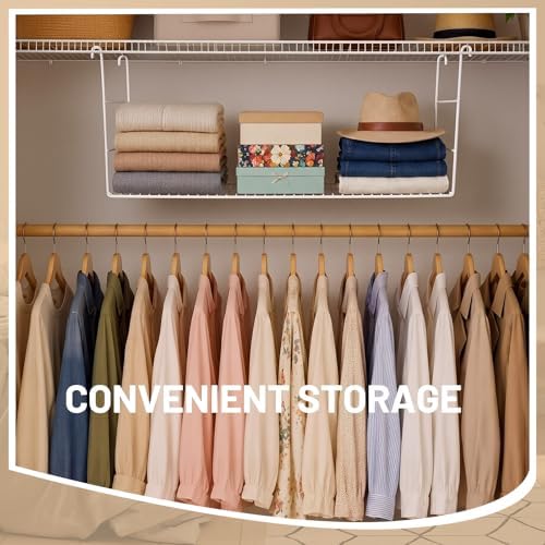 Amylove 4 Pieces 24 Inch Hanging Closet Shelves White Wire Hanging Shelf Univ...