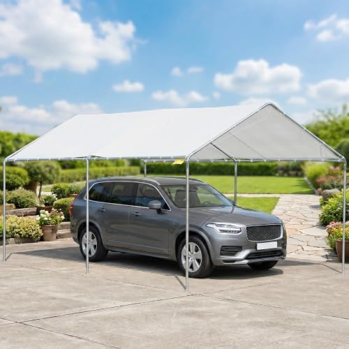 Outsunny 9.6'x19.5' Carport Outdoor Heavy Duty Galvanized Car Canopy ...